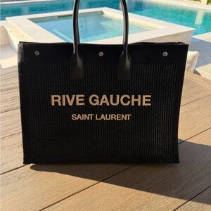 Saint Laurent Black Rive Gauche Tote
